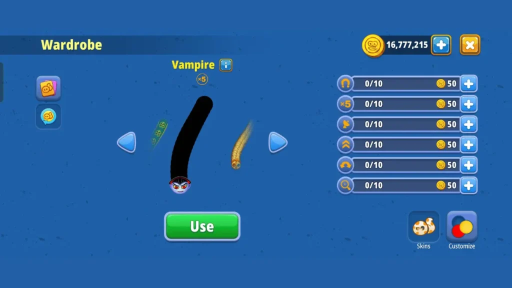 Top 11 Best Skins To Win The Game in Worms Zone.io Vampire Skin